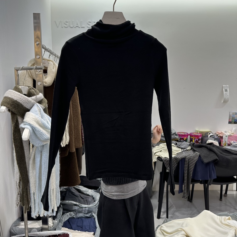 VISUAL SPACE韓國直郵㊣女士新款時尚職業長袖T恤連帽衫修身VISUAL SPACE長袖T恤圖色3