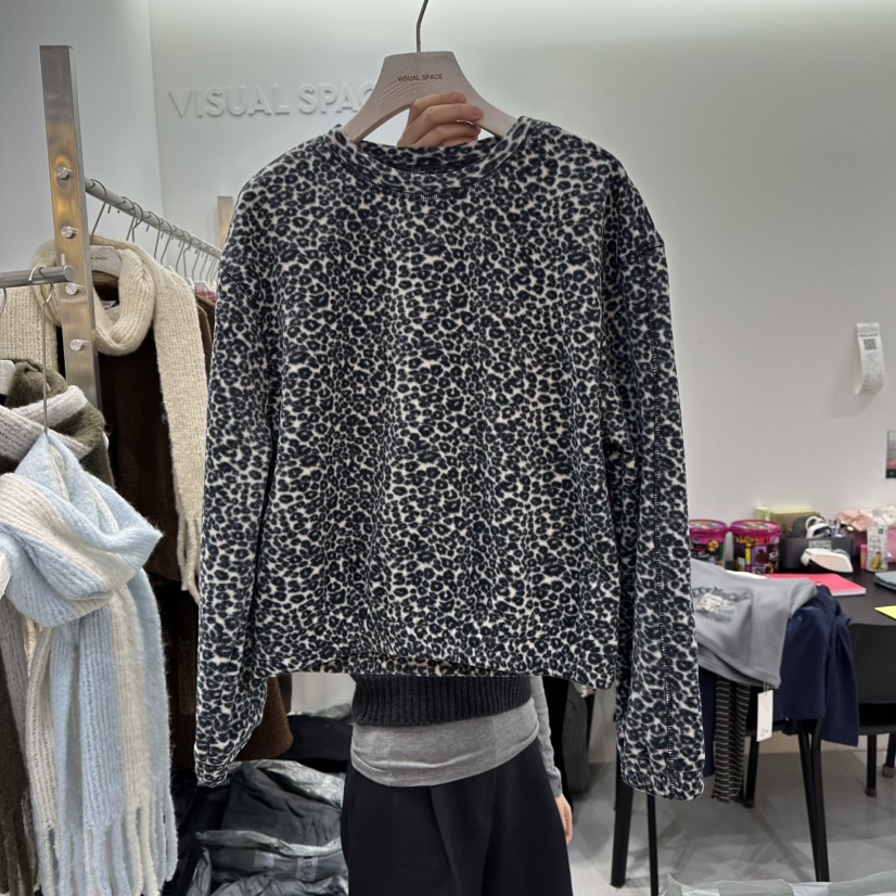 VISUAL SPACE韓國直郵㊣女士新款25秋冬推薦真品長袖T恤加絨VISUAL SPACE長袖T恤圖色2