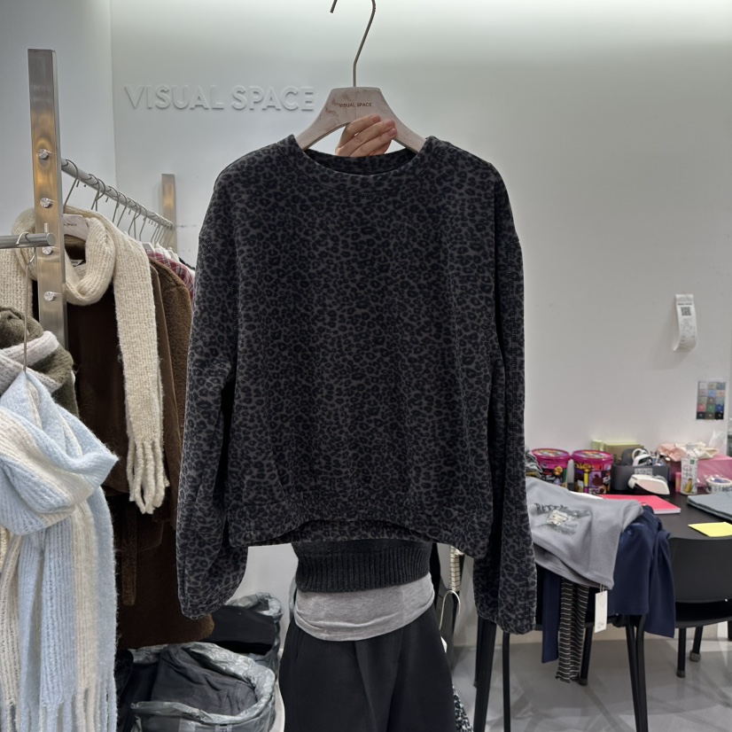 VISUAL SPACE韓國直郵㊣女士新款25秋冬推薦真品長袖T恤加絨VISUAL SPACE長袖T恤圖色3