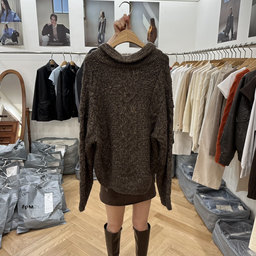 NOWHERE東大門㊣實拍女裝新款25秋冬熱賣真品休閑針織衫羊毛NOWHERE針織衫