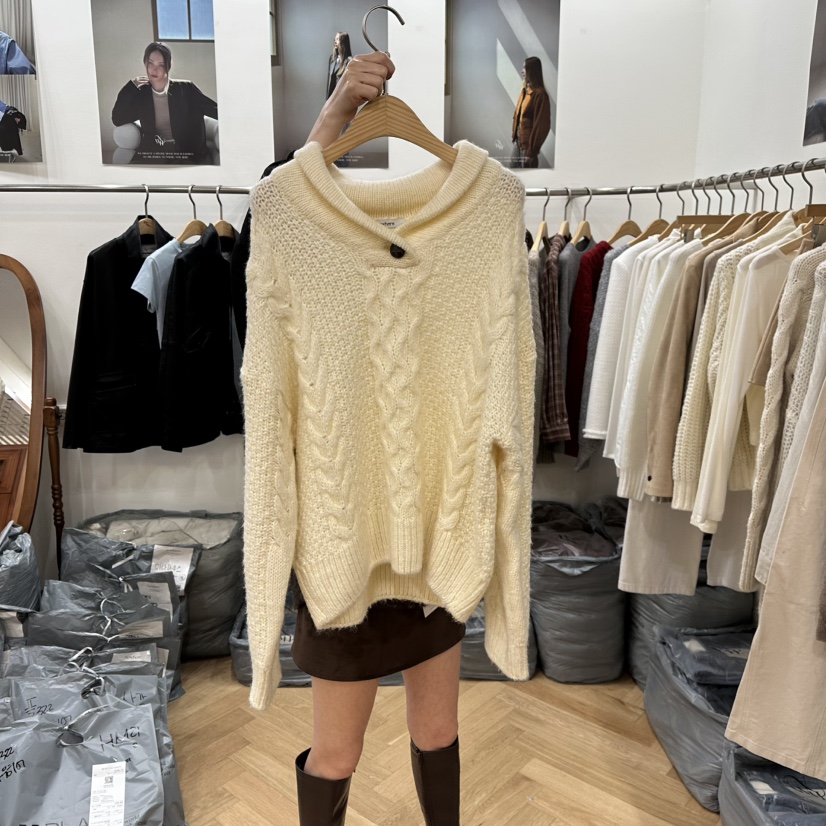 NOWHERE東大門㊣實拍女裝新款25秋冬熱賣真品休閑針織衫羊毛NOWHERE針織衫圖色1