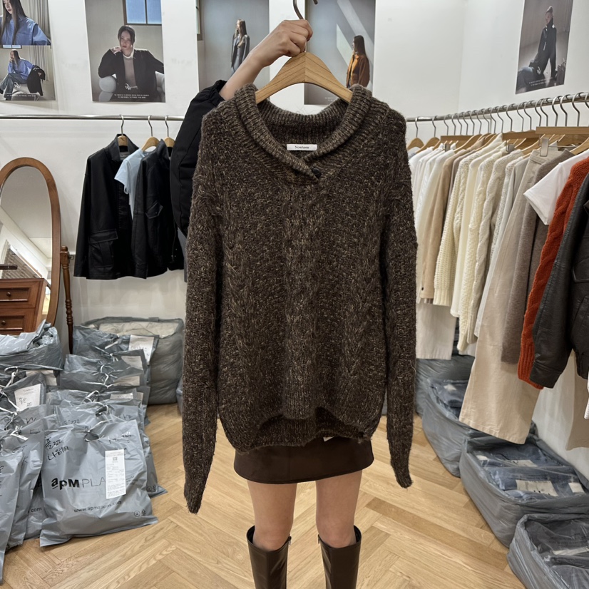 NOWHERE東大門㊣實拍女裝新款25秋冬熱賣真品休閑針織衫羊毛NOWHERE針織衫圖色3