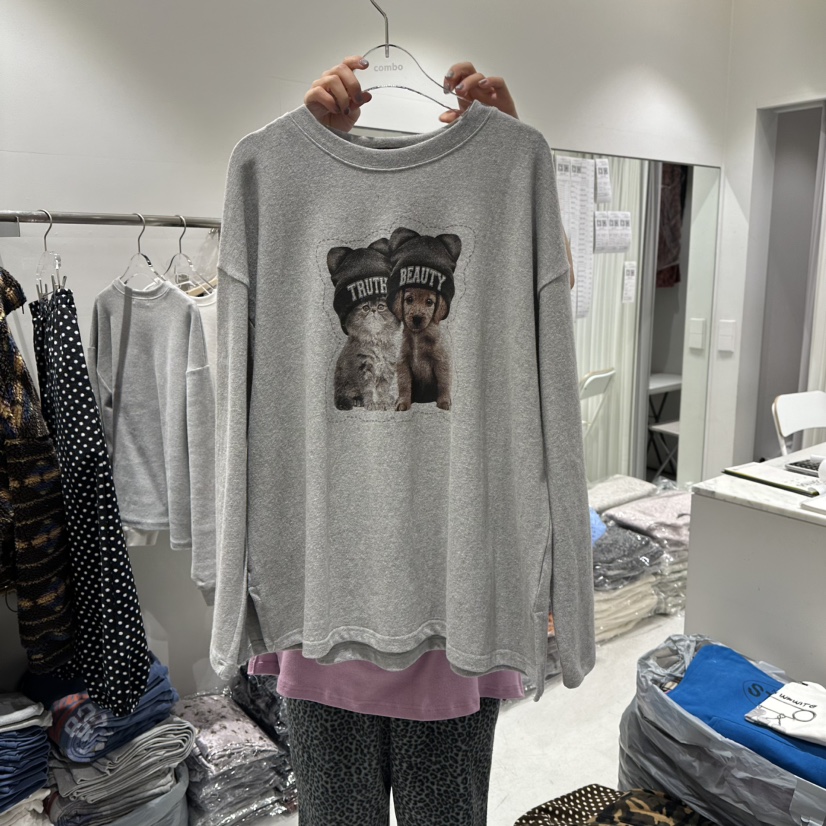 COMBO東大門㊣直郵女士新品人氣推薦休閑熱賣25秋冬長袖T恤COM_BO長袖T恤圖色1