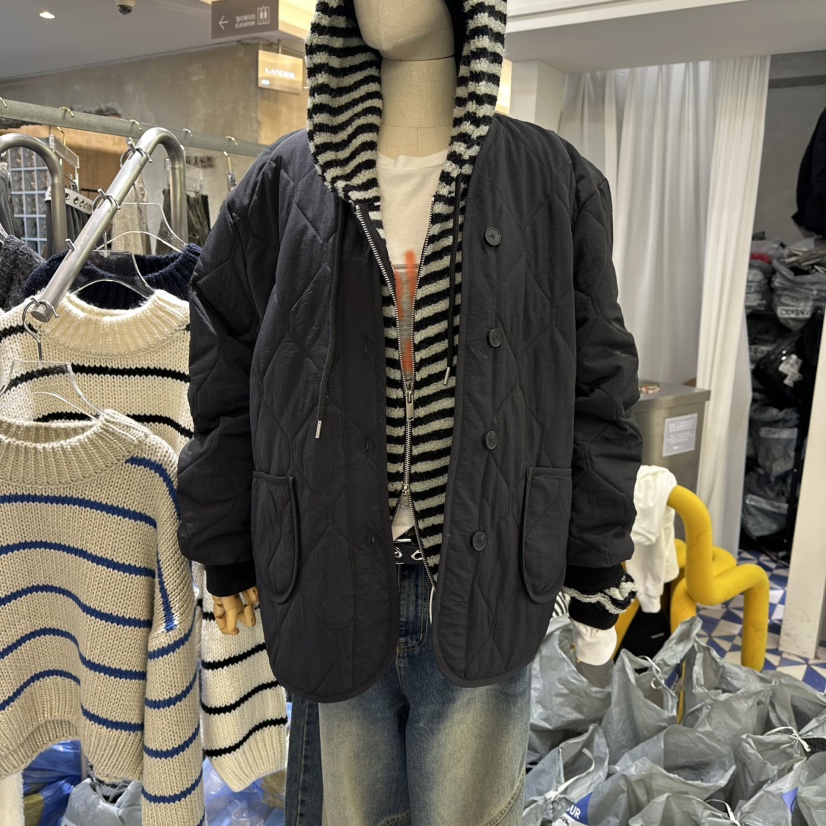 AMOUR東大門㊣直郵女士新款人氣真品職業休閑短款棉服絎縫棉AMOUR短款棉服圖色2