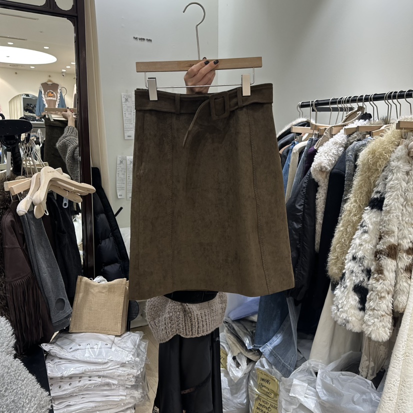 THEMORYPARK韓國代購㊣女裝新品職業人氣半身裙中短裙含腰帶THE MORY PARK半身裙/中短裙圖色2