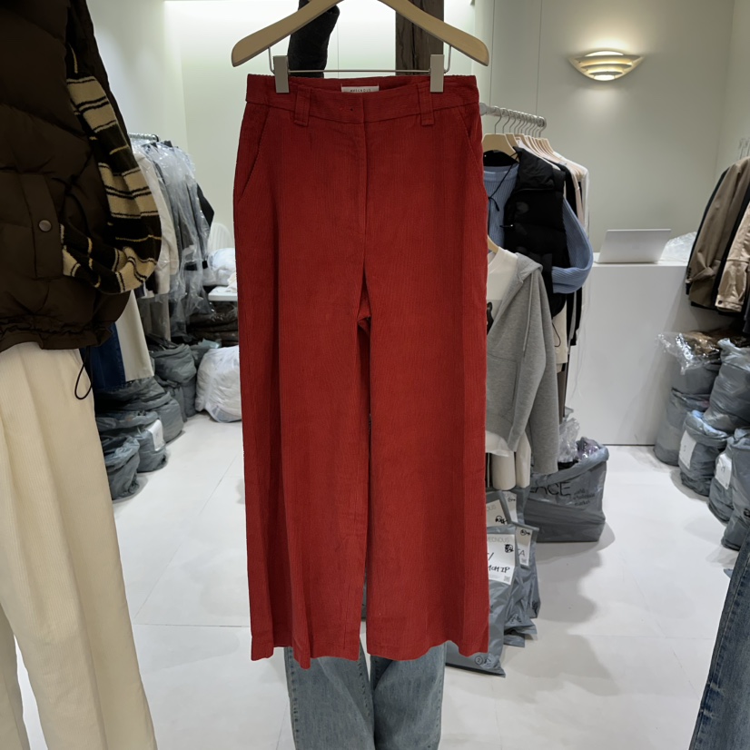 AVECNOUS韓國代購㊣女裝新品熱賣人氣休閑職業休閑褲燈心絨AVECNOUS休閑褲圖色2