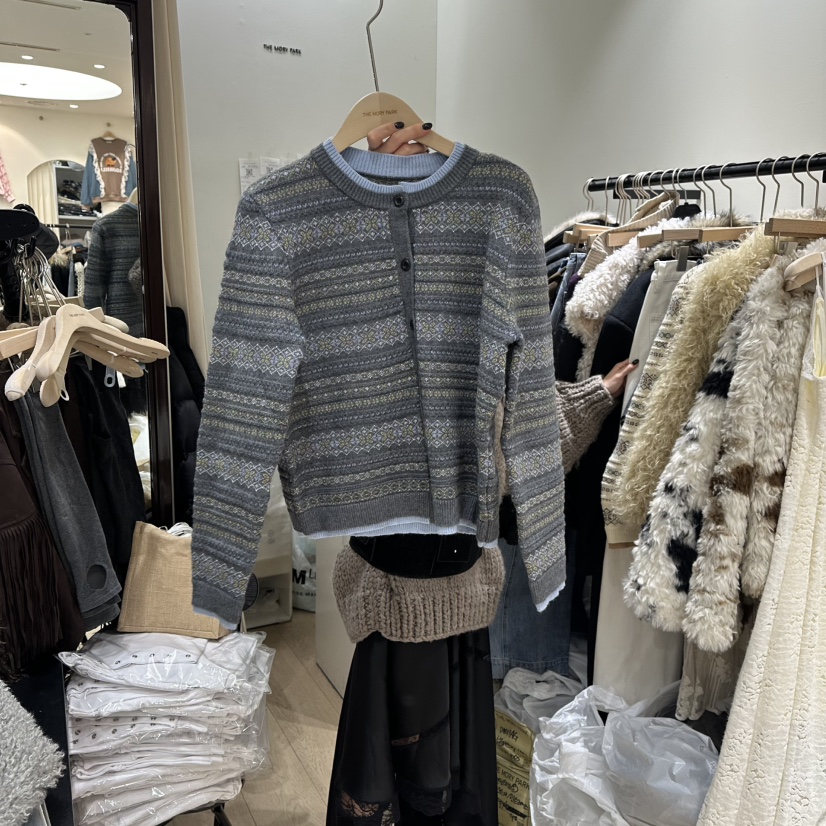 THEMORYPARK東大門㊣代購女裝新品職業25秋冬針織衫羊毛衫復古THE MORY PARK針織衫圖色1