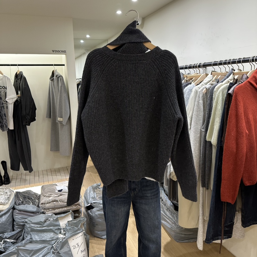 WINSOME韓國直郵㊣女士新款人氣推薦25秋冬職業針織衫含圍巾WINSOME針織衫