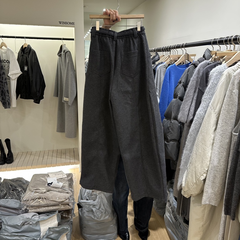 WINSOME韓國直郵㊣女士新品推薦真品職業時尚熱賣休閑褲含腰繩WINSOME休閑褲