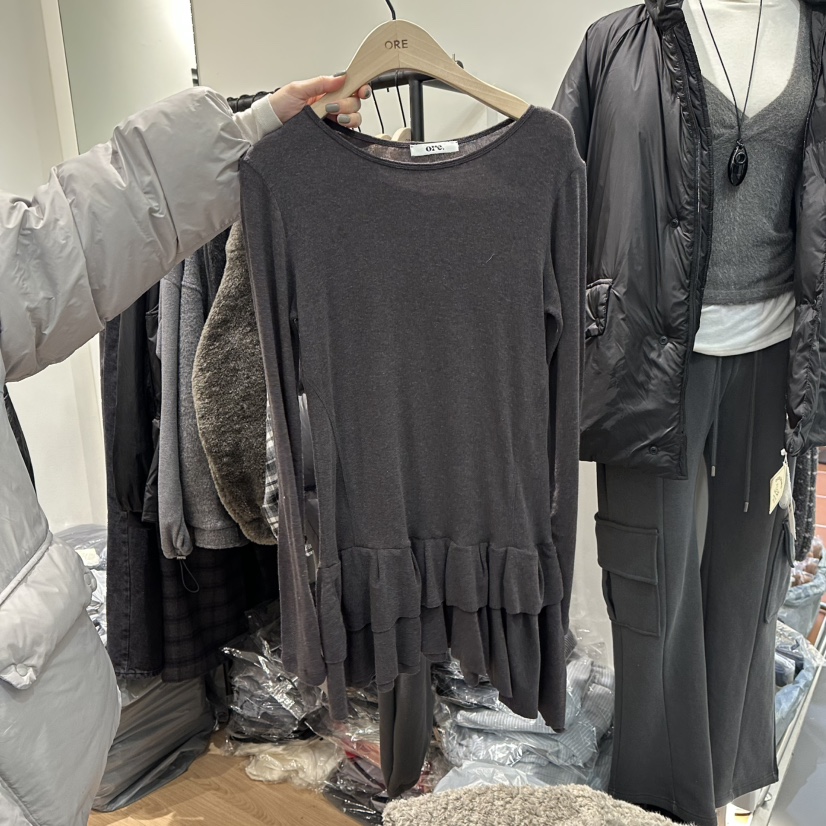 ORE-P韓國代購㊣女士新款人氣休閑真品時尚熱賣長袖T恤羊毛ORE長袖T恤圖色1