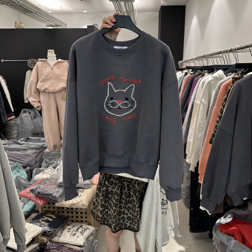 A.CES韓國直郵㊣女士新品推薦25秋冬人氣時尚真品職業衛衣A.CES衛衣圖色4