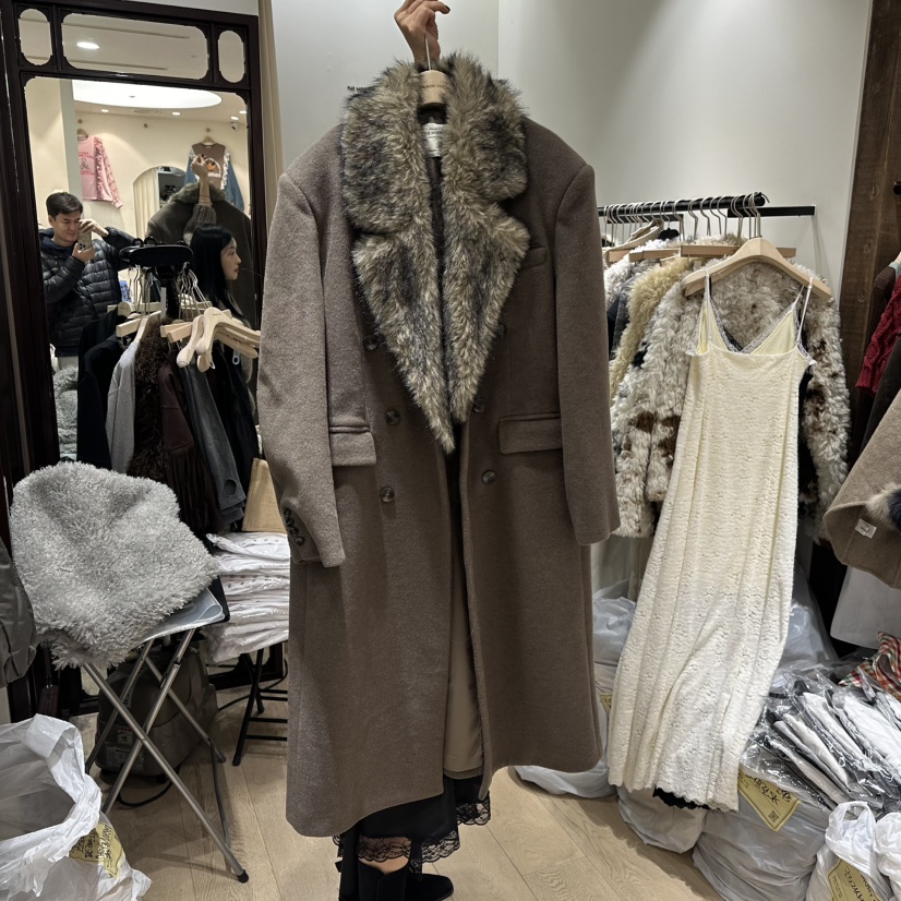 THEMORYPARK東大門㊣代購女裝新款休閑熱賣推薦人氣中長款大衣THE MORY PARK中長款大衣圖色2