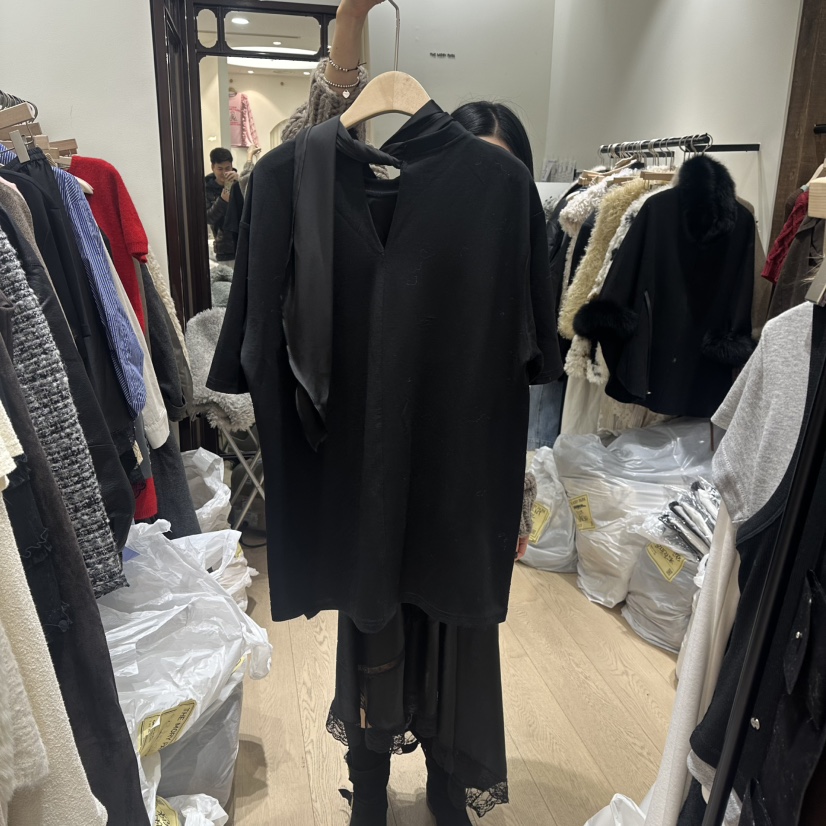 THEMORYPARK韓國代購㊣女裝新品人氣熱賣推薦休閑職業T恤圍巾THE MORY PARKT恤