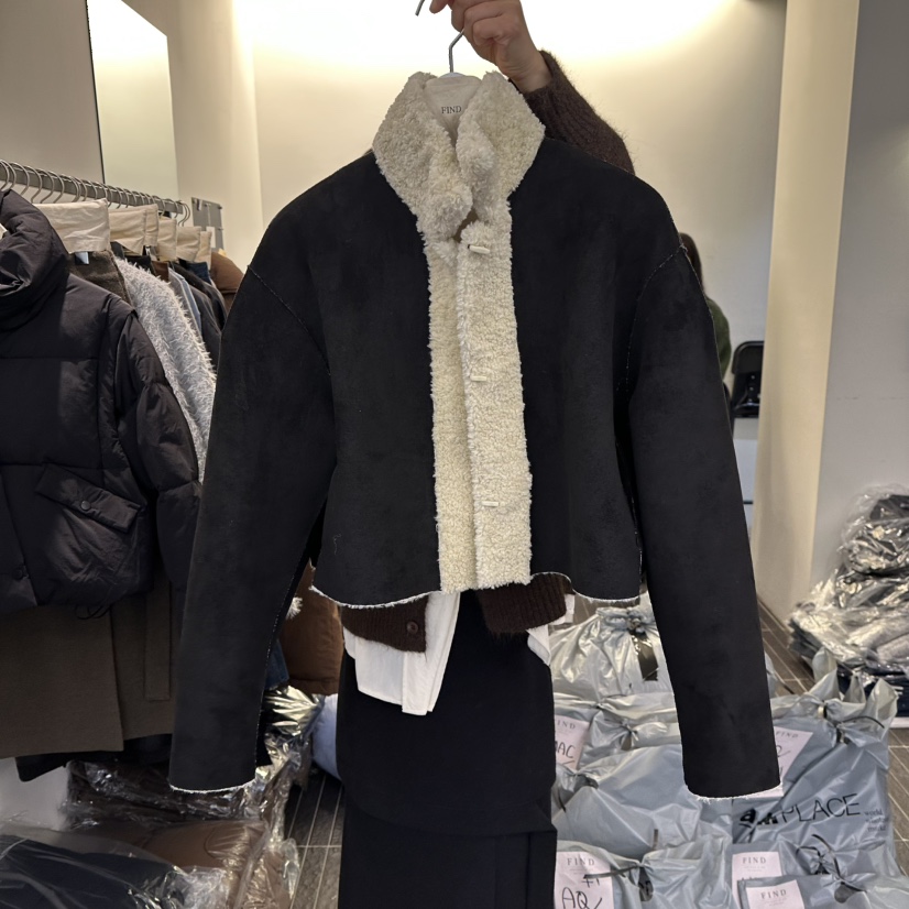 FIND-P韓國直郵㊣女士新款25秋冬時尚推薦熱賣人氣夾克兩面穿FIND-P夾克圖色2