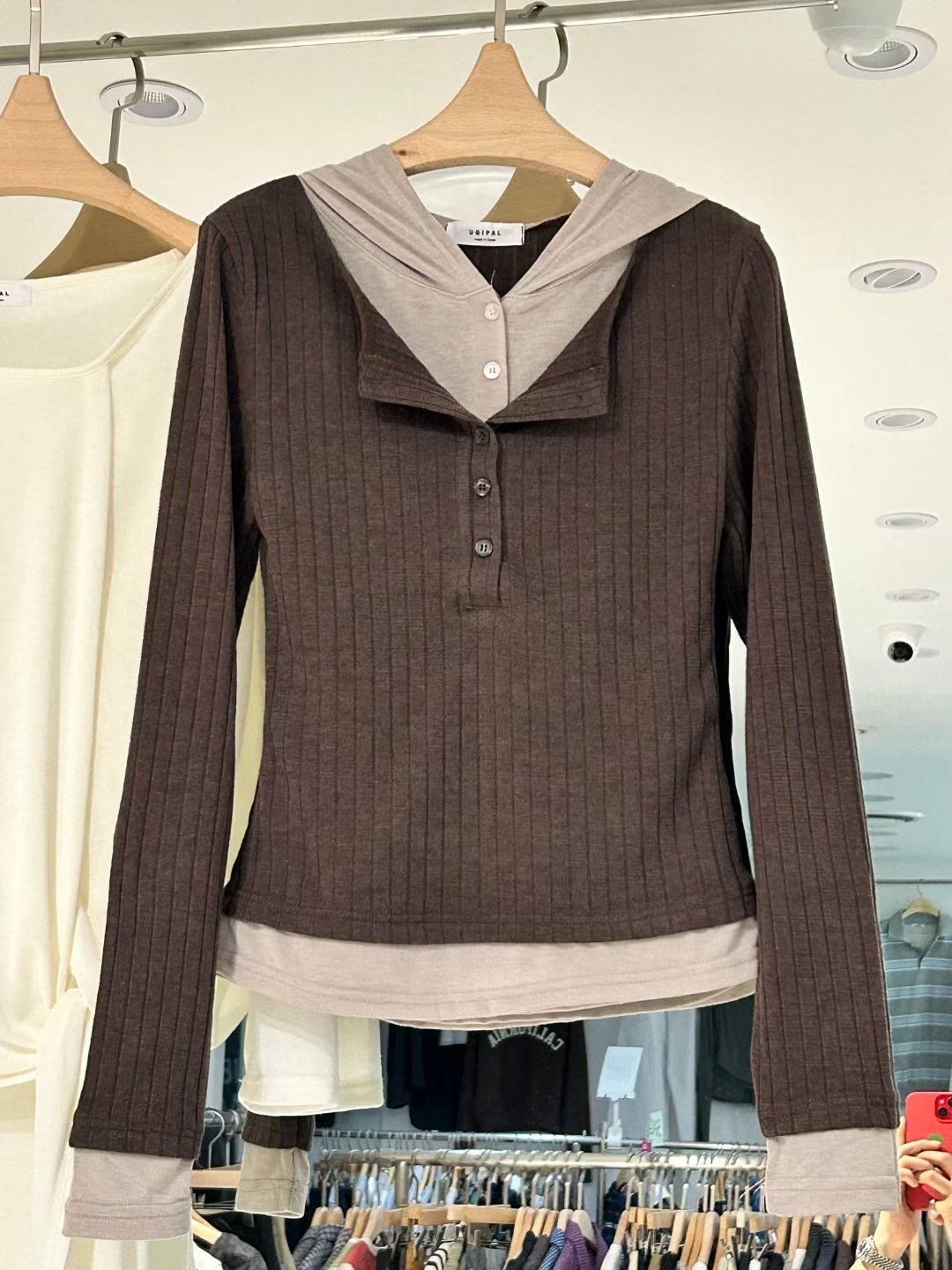 UGIPAL東大門㊣實拍女裝新品真品休閑25秋冬職業長袖T恤假兩件UGIPAL長袖T恤圖色1