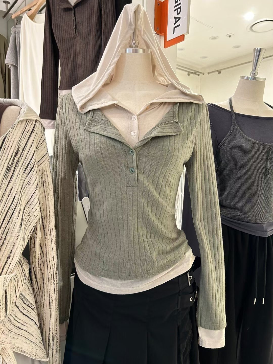 UGIPAL東大門㊣實拍女裝新品真品休閑25秋冬職業長袖T恤假兩件UGIPAL長袖T恤圖色2