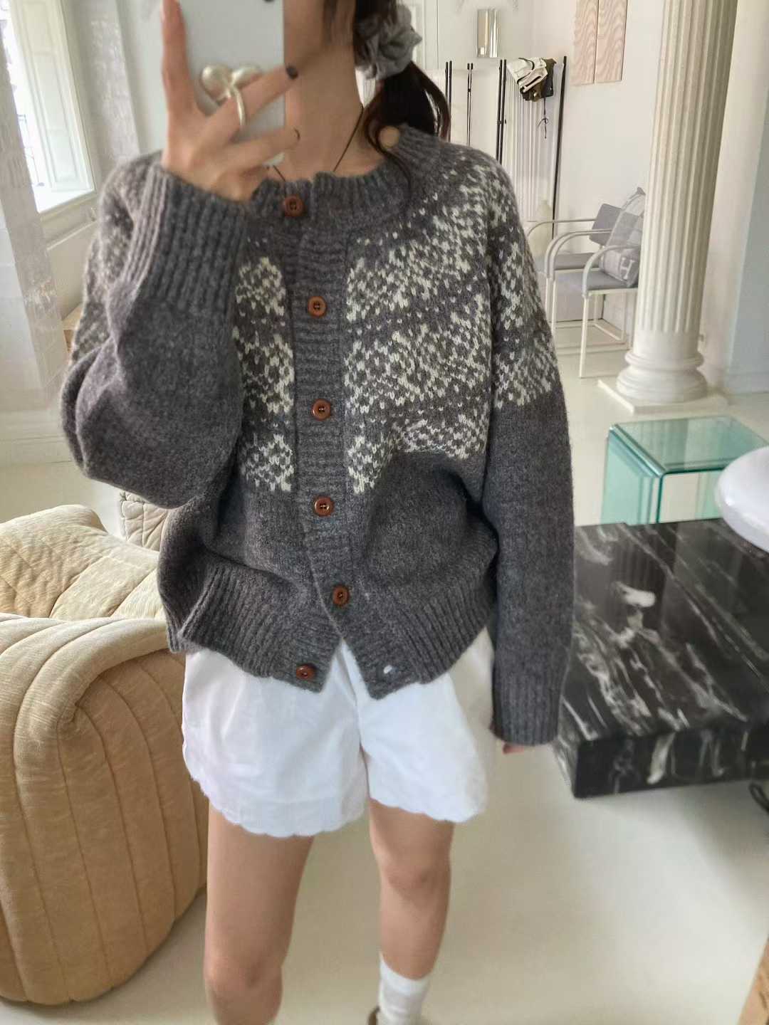 ANNIV-D東大門㊣直郵女裝新品休閑時尚職業25秋冬真品針織衫ANNIV-D針織衫圖色1