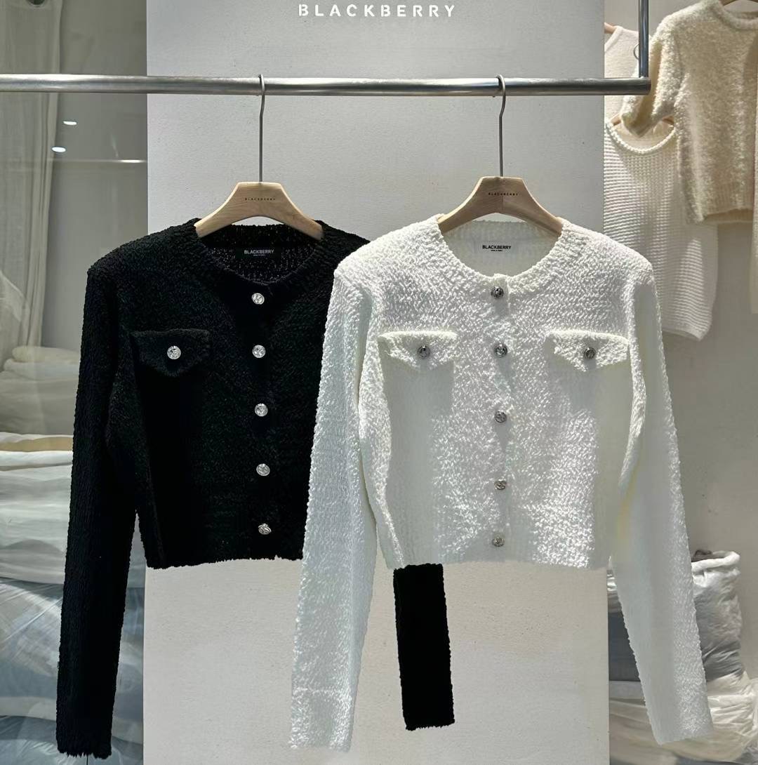 BLACKBERRY韓國代購㊣女裝新品人氣時尚推薦25秋冬針織衫口袋BLACKBERRY針織衫