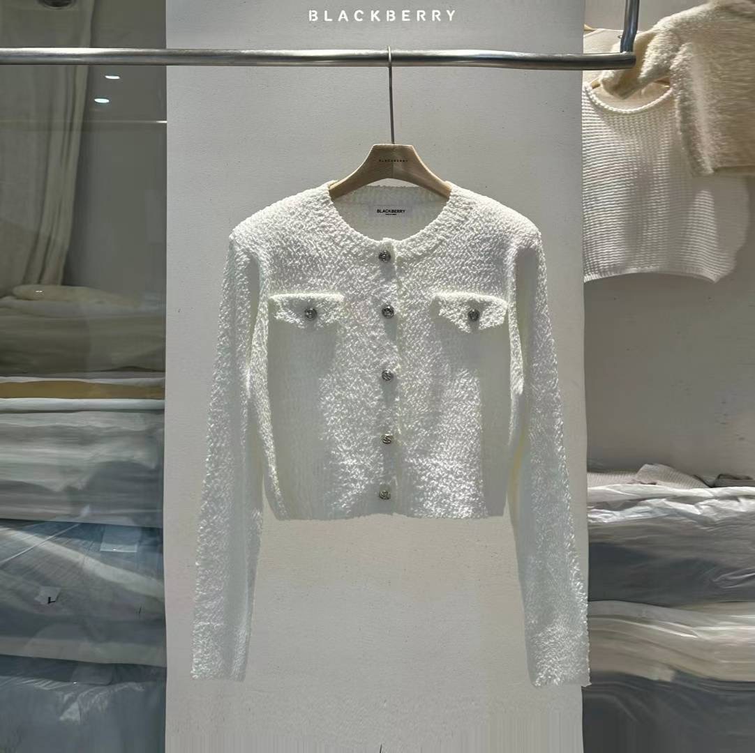 BLACKBERRY韓國代購㊣女裝新品人氣時尚推薦25秋冬針織衫口袋BLACKBERRY針織衫圖色1