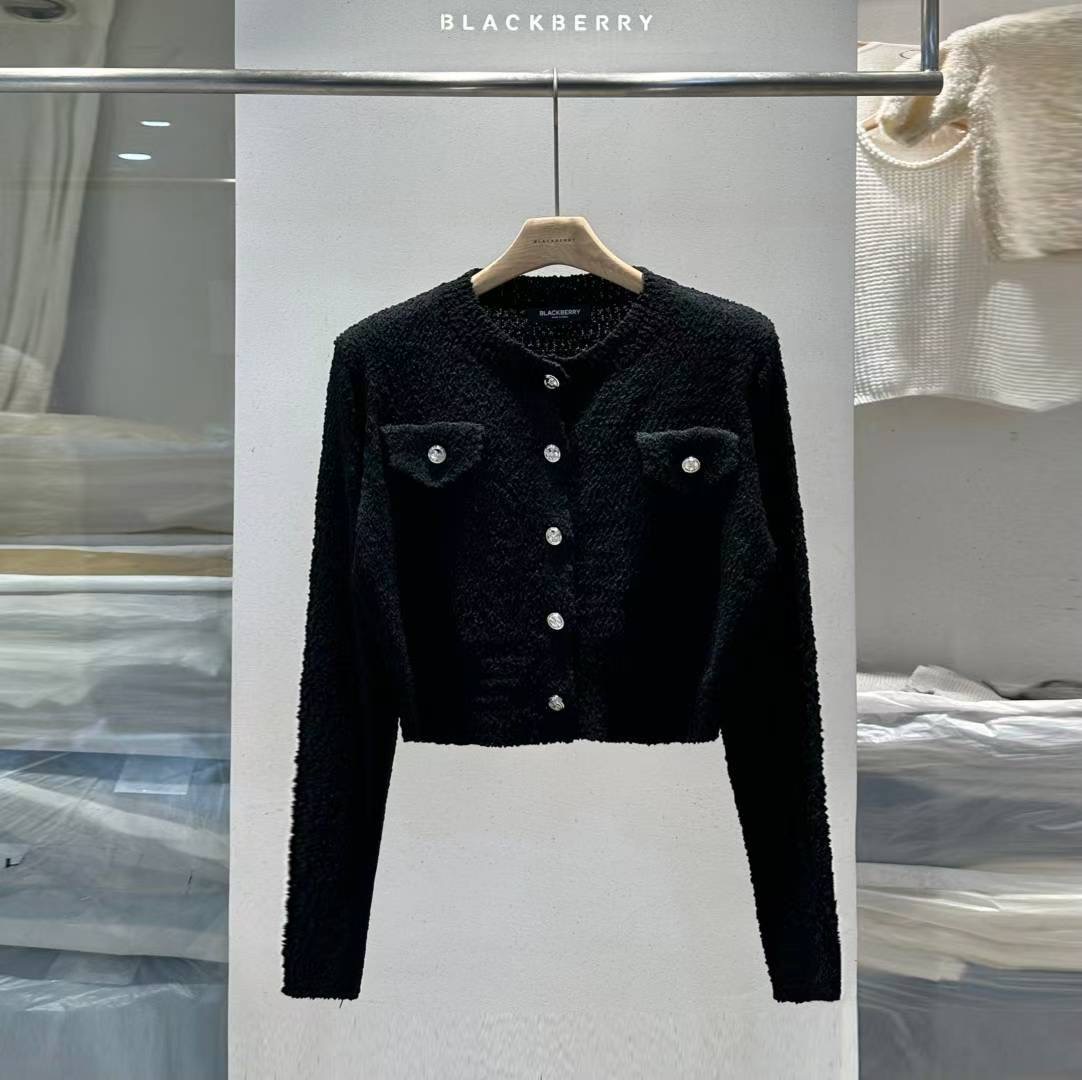 BLACKBERRY韓國代購㊣女裝新品人氣時尚推薦25秋冬針織衫口袋BLACKBERRY針織衫圖色2