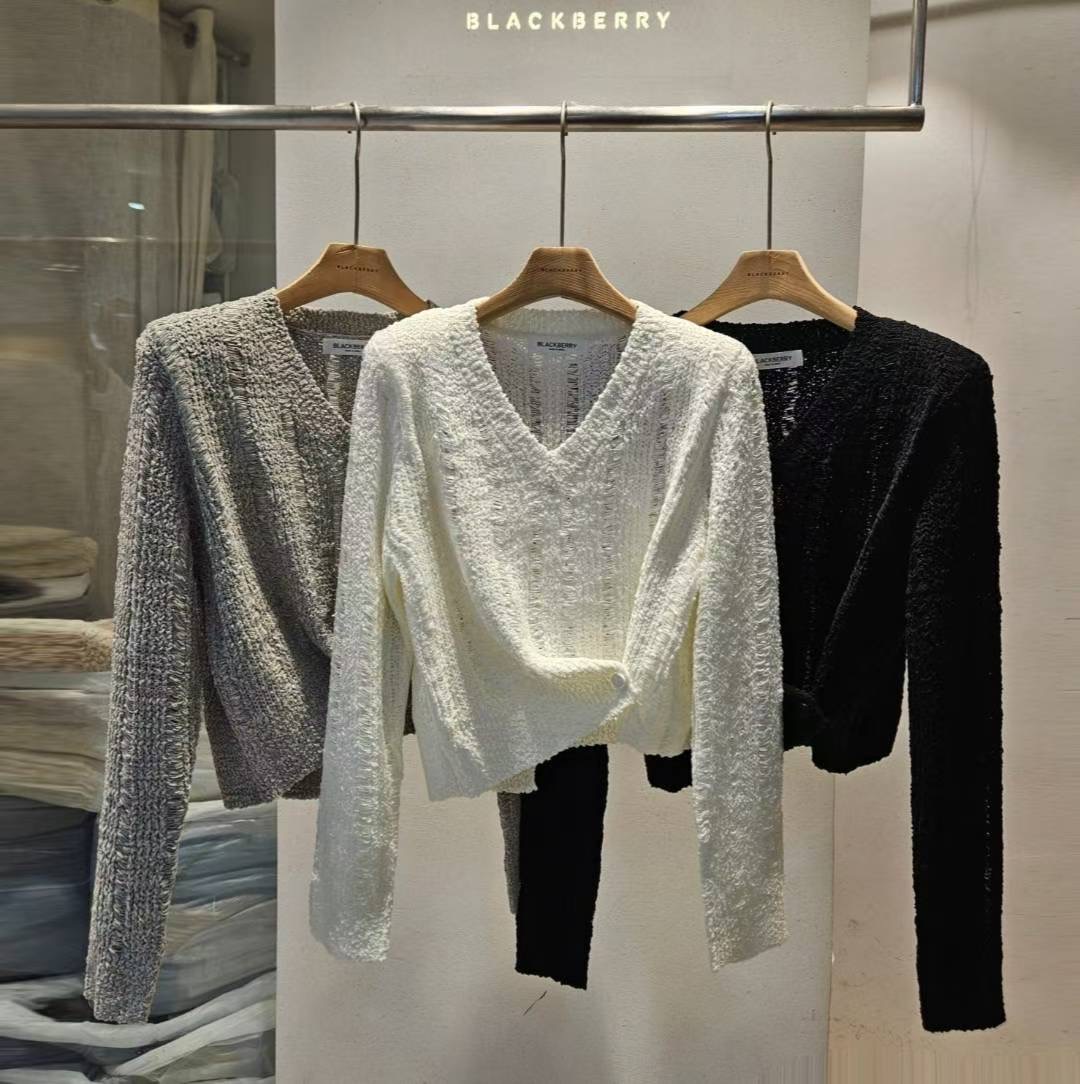 BLACKBERRY東大門㊣實拍女裝新款休閑25秋冬職業時尚針織衫BLACKBERRY針織衫