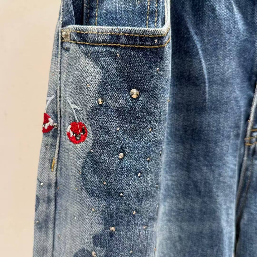 BLACKBERRY韓國代購㊣女士新款真品休閑推薦25秋冬熱賣牛仔褲BLACKBERRY牛仔褲