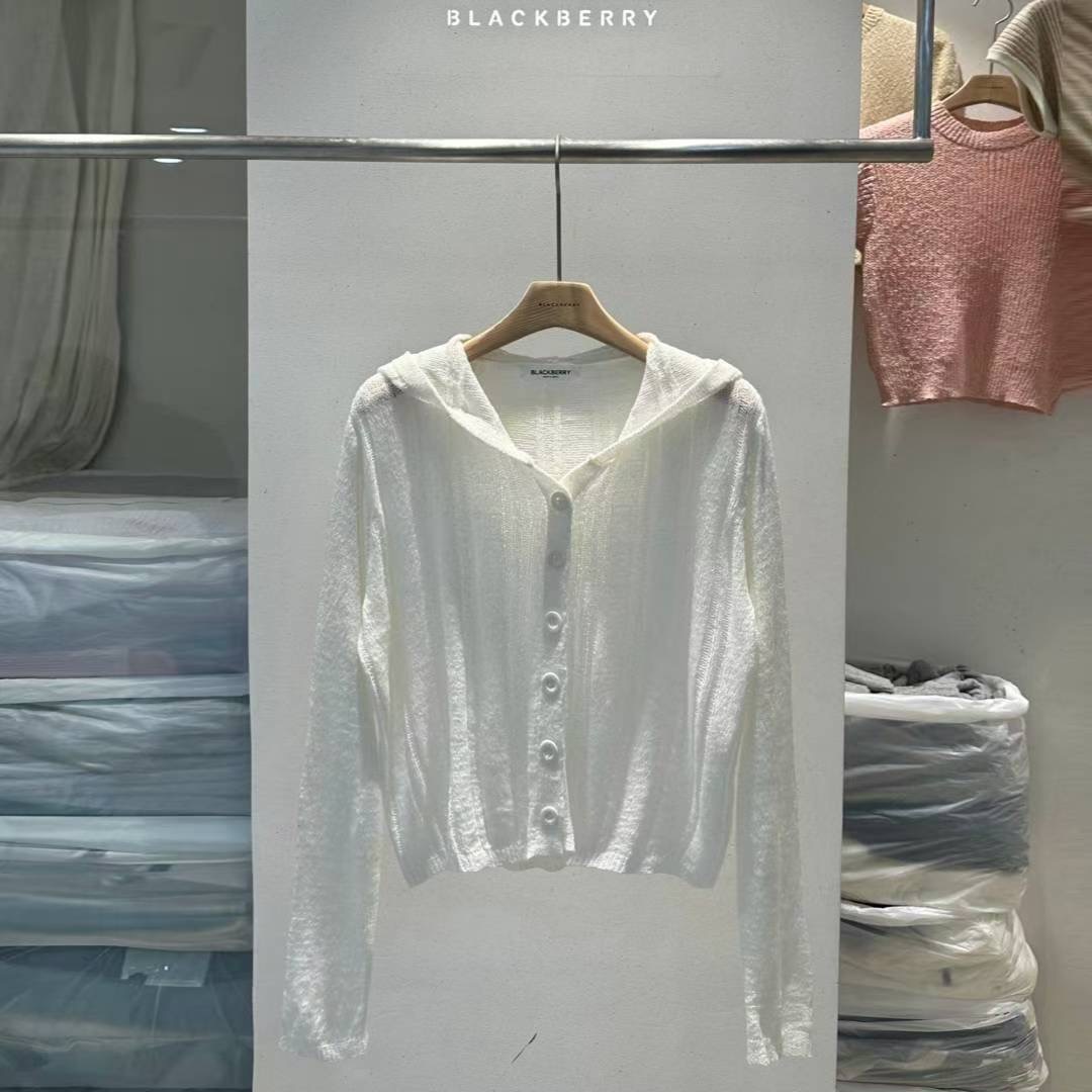 BLACKBERRY東大門㊣代購女裝新品職業休閑熱賣時尚針織衫兜帽BLACKBERRY針織衫圖色1