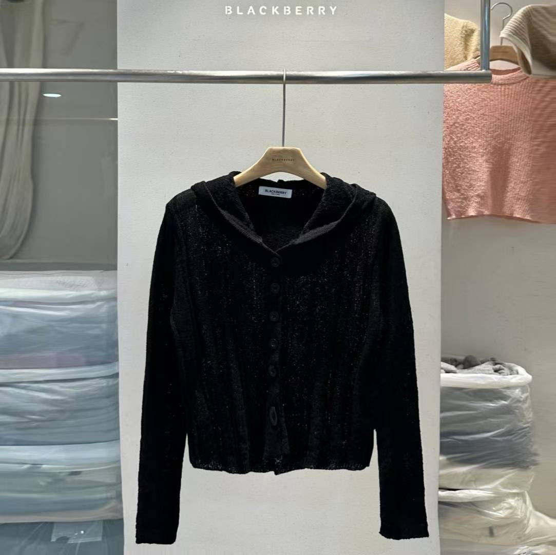 BLACKBERRY東大門㊣代購女裝新品職業休閑熱賣時尚針織衫兜帽BLACKBERRY針織衫圖色3