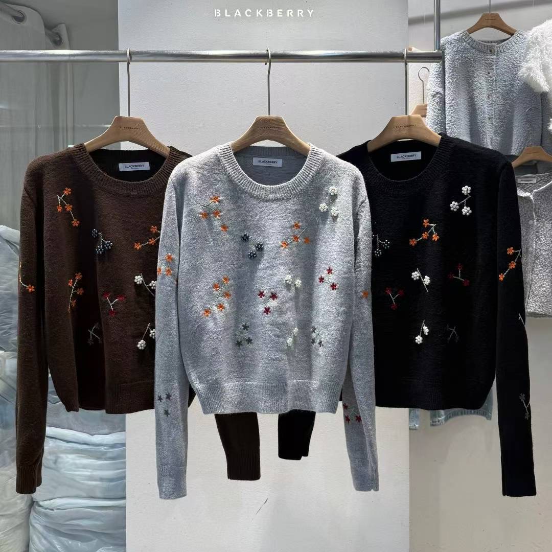 BLACKBERRY韓國直郵㊣女士新款人氣真品推薦熱賣25秋冬針織衫BLACKBERRY針織衫