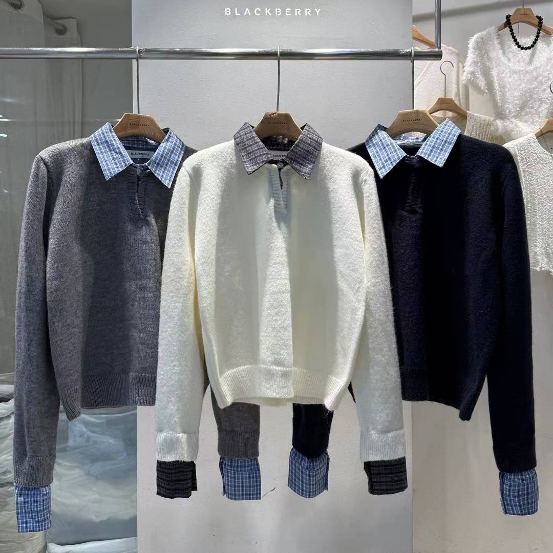 BLACKBERRY東大門㊣直郵女士新款職業真品休閑25秋冬針織衫BLACKBERRY針織衫