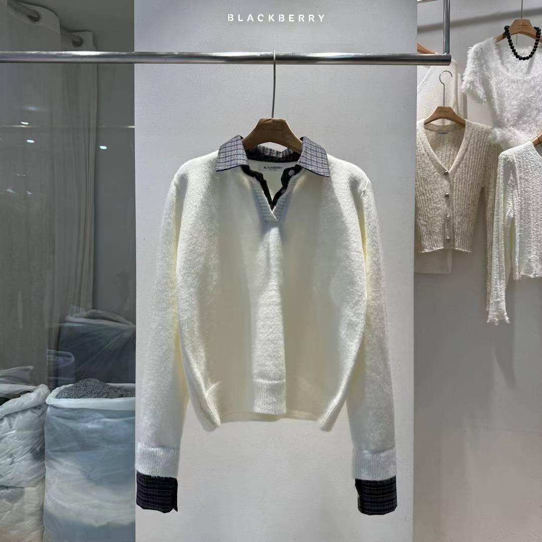 BLACKBERRY東大門㊣直郵女士新款職業真品休閑25秋冬針織衫BLACKBERRY針織衫圖色1