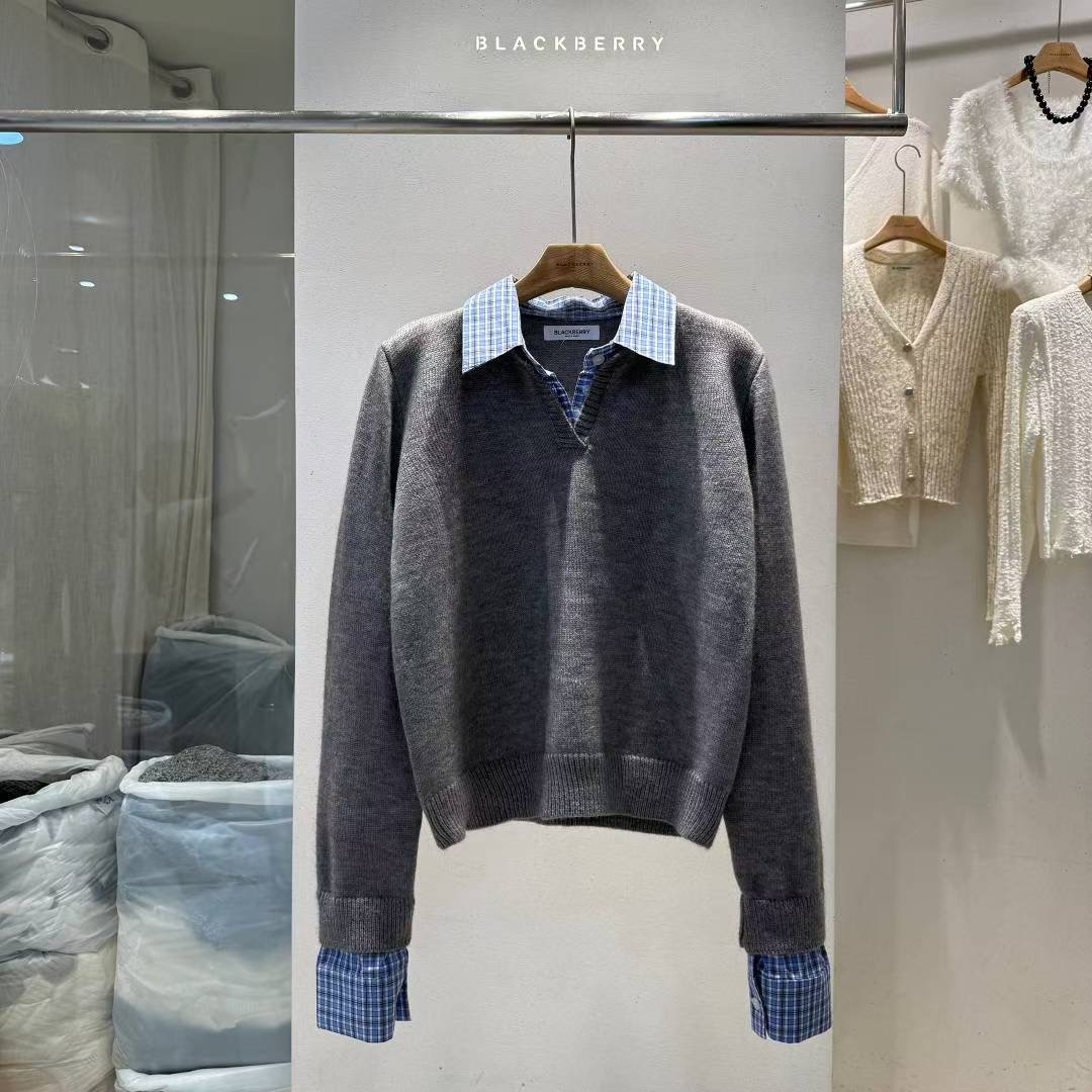 BLACKBERRY東大門㊣直郵女士新款職業真品休閑25秋冬針織衫BLACKBERRY針織衫圖色2