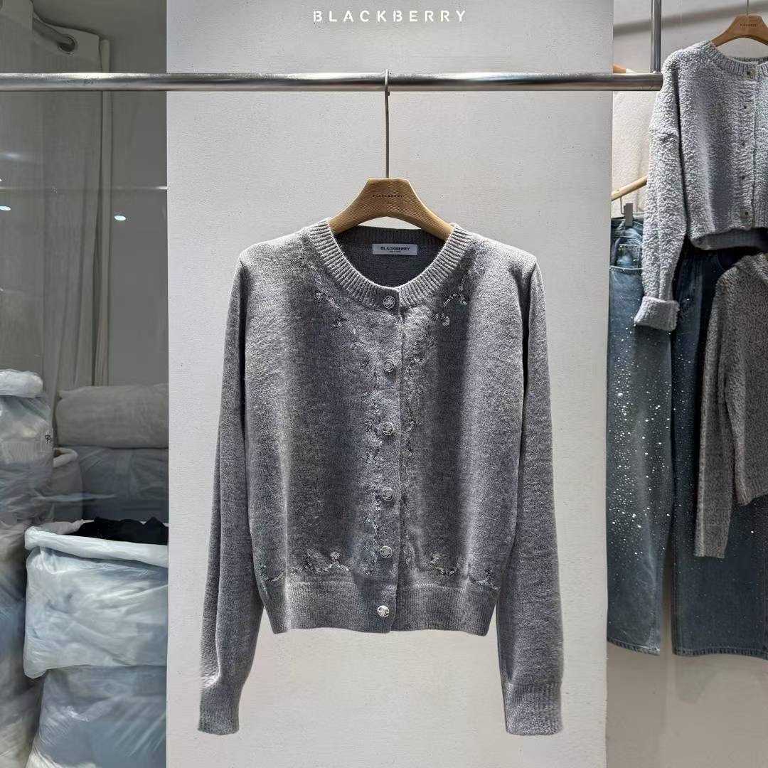 BLACKBERRY東大門㊣直郵女裝新品時尚25秋冬真品人氣針織衫BLACKBERRY針織衫圖色2