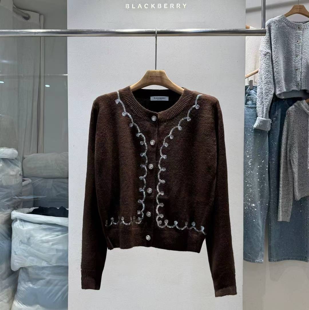 BLACKBERRY東大門㊣直郵女裝新品時尚25秋冬真品人氣針織衫BLACKBERRY針織衫圖色3