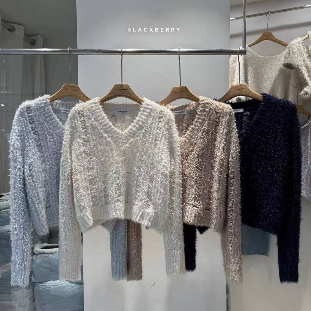 BLACKBERRY韓國代購㊣女裝新款25秋冬職業休閑推薦熱賣毛衣BLACKBERRY毛衣
