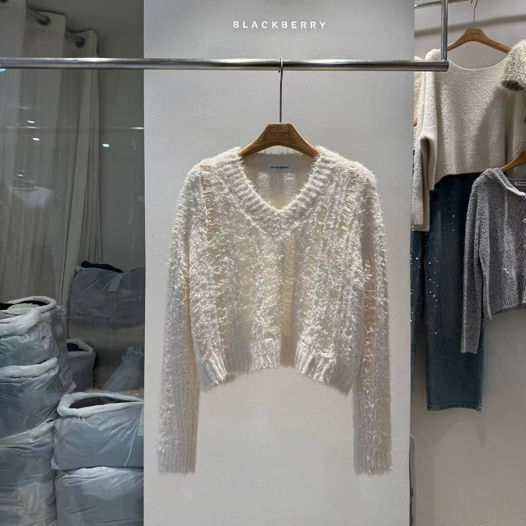 BLACKBERRY韓國代購㊣女裝新款25秋冬職業休閑推薦熱賣毛衣BLACKBERRY毛衣圖色1
