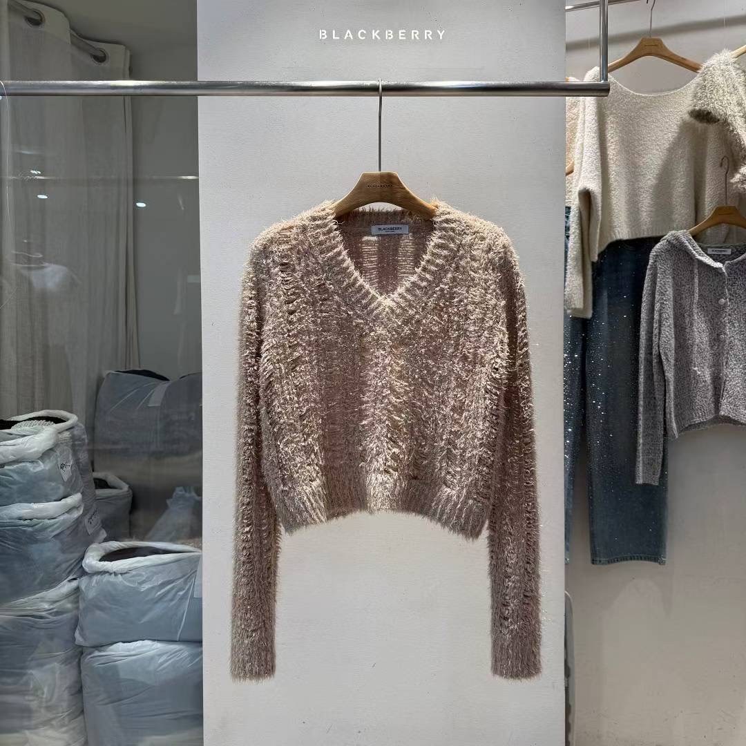 BLACKBERRY韓國代購㊣女裝新款25秋冬職業休閑推薦熱賣毛衣BLACKBERRY毛衣圖色3