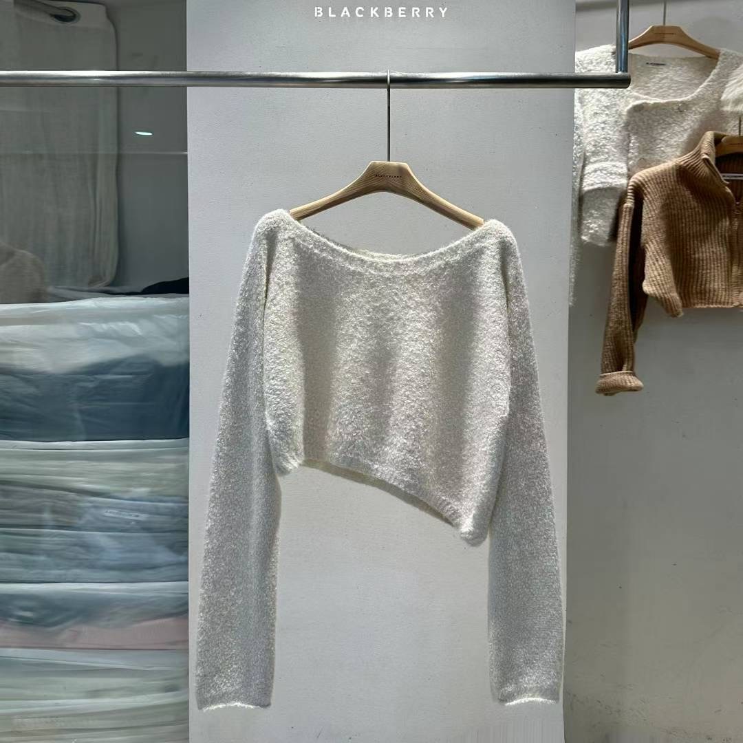 BLACKBERRY東大門㊣直郵女士新款人氣推薦休閑職業針織衫船領BLACKBERRY針織衫圖色2