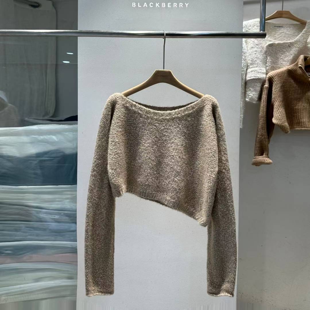 BLACKBERRY東大門㊣直郵女士新款人氣推薦休閑職業針織衫船領BLACKBERRY針織衫圖色3