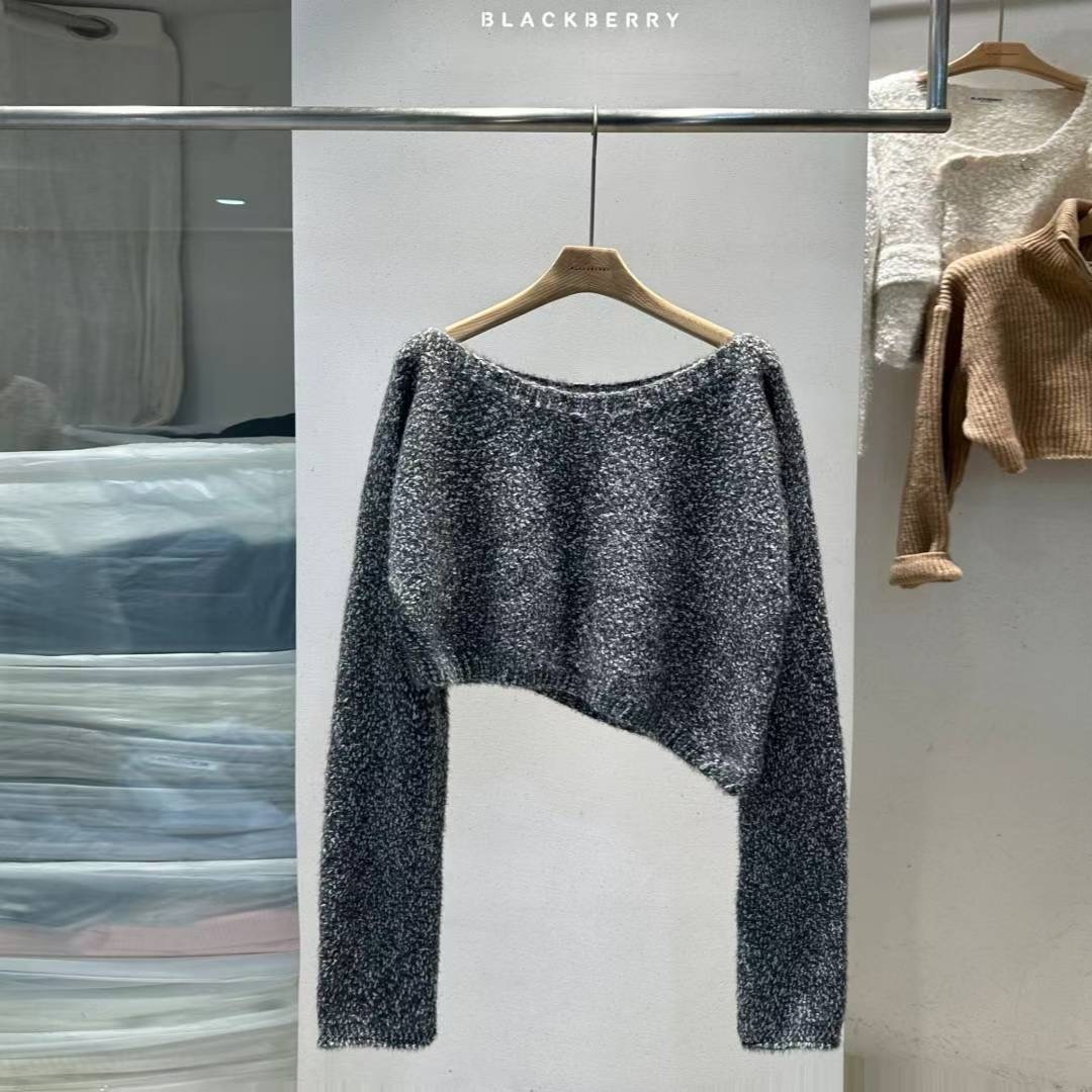 BLACKBERRY東大門㊣直郵女士新款人氣推薦休閑職業針織衫船領BLACKBERRY針織衫圖色4