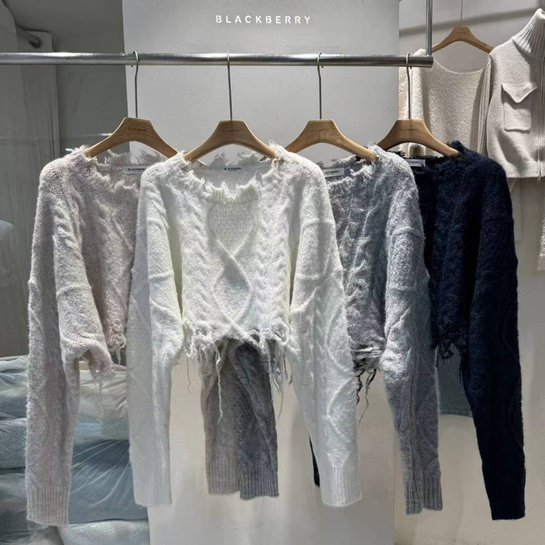 BLACKBERRY東大門㊣直郵女士新款推薦職業時尚人氣25秋冬針織衫BLACKBERRY針織衫圖色4左四色