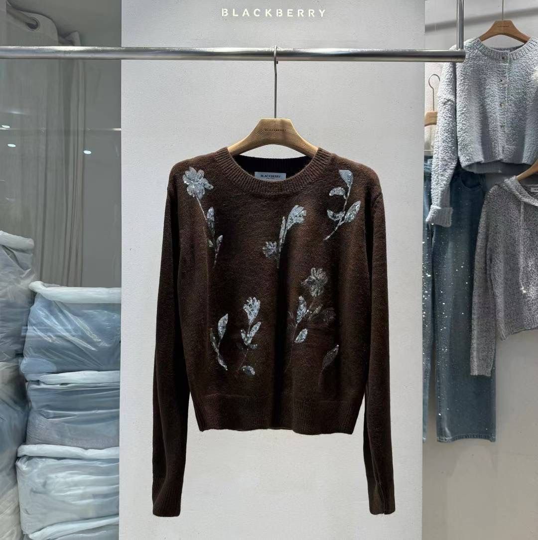 BLACKBERRY韓國代購㊣女士新品職業時尚25秋冬休閑人氣針織衫BLACKBERRY針織衫圖色1
