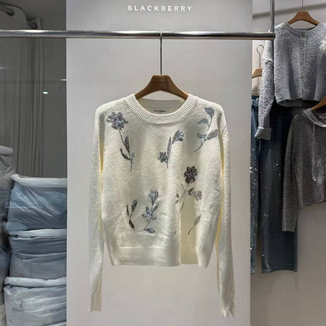 BLACKBERRY韓國代購㊣女士新品職業時尚25秋冬休閑人氣針織衫BLACKBERRY針織衫圖色2