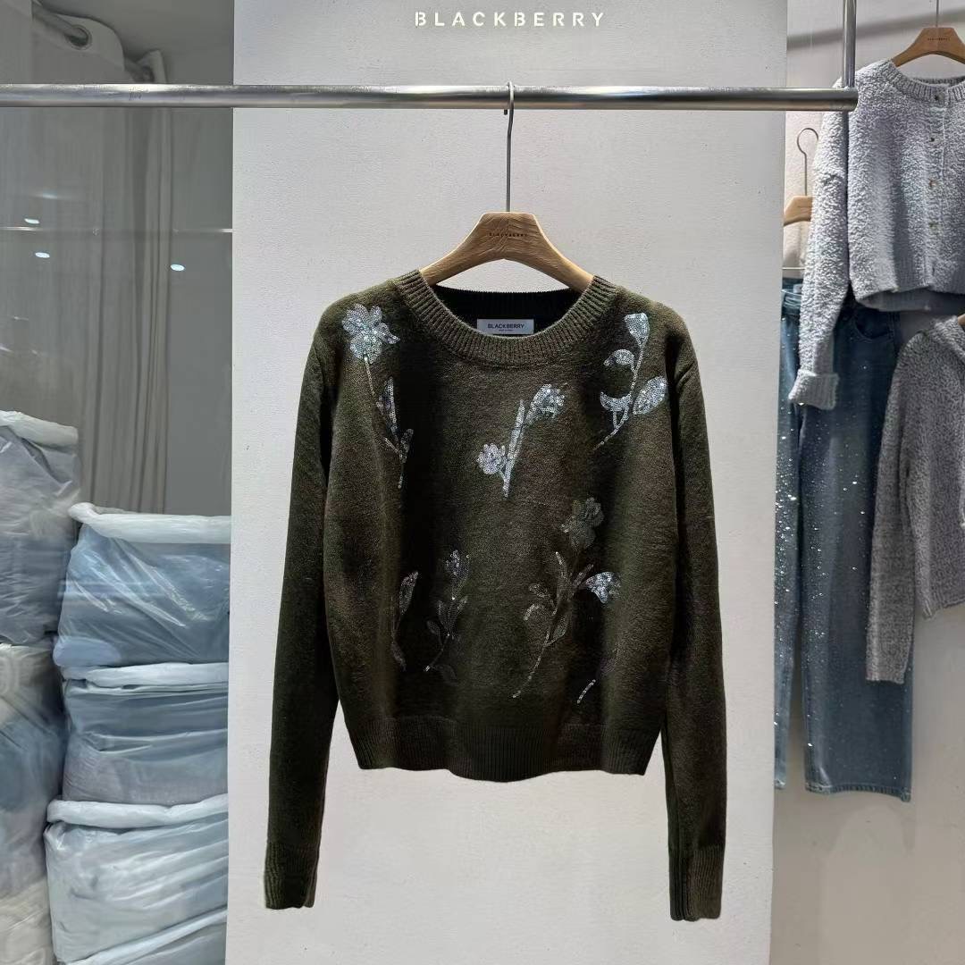 BLACKBERRY韓國代購㊣女士新品職業時尚25秋冬休閑人氣針織衫BLACKBERRY針織衫圖色3