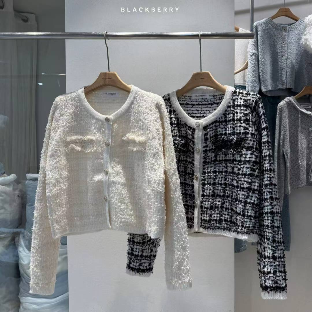 BLACKBERRY韓國代購㊣女士新款時尚職業熱賣25秋冬針織衫口袋BLACKBERRY針織衫