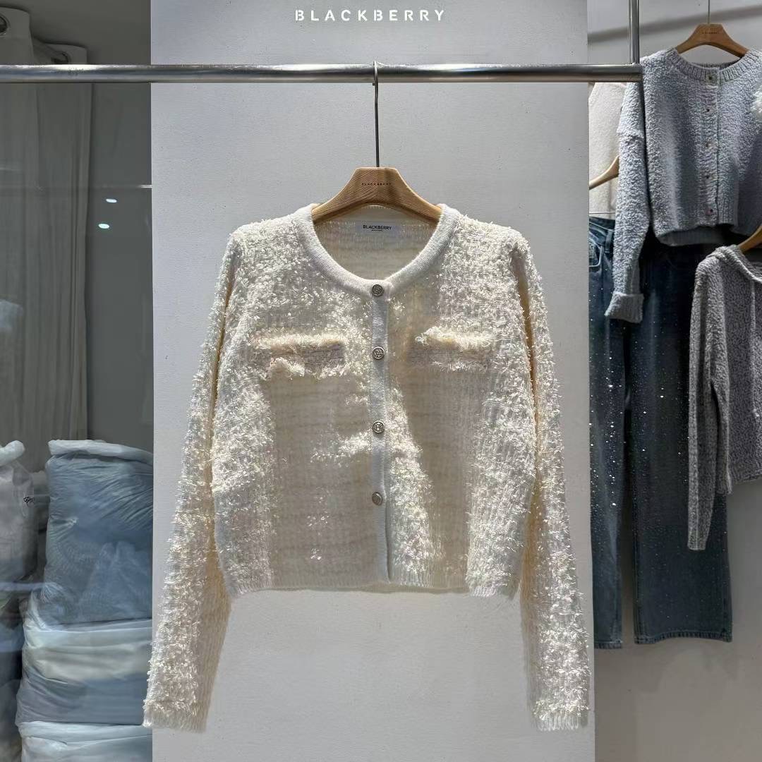 BLACKBERRY韓國代購㊣女士新款時尚職業熱賣25秋冬針織衫口袋BLACKBERRY針織衫圖色1