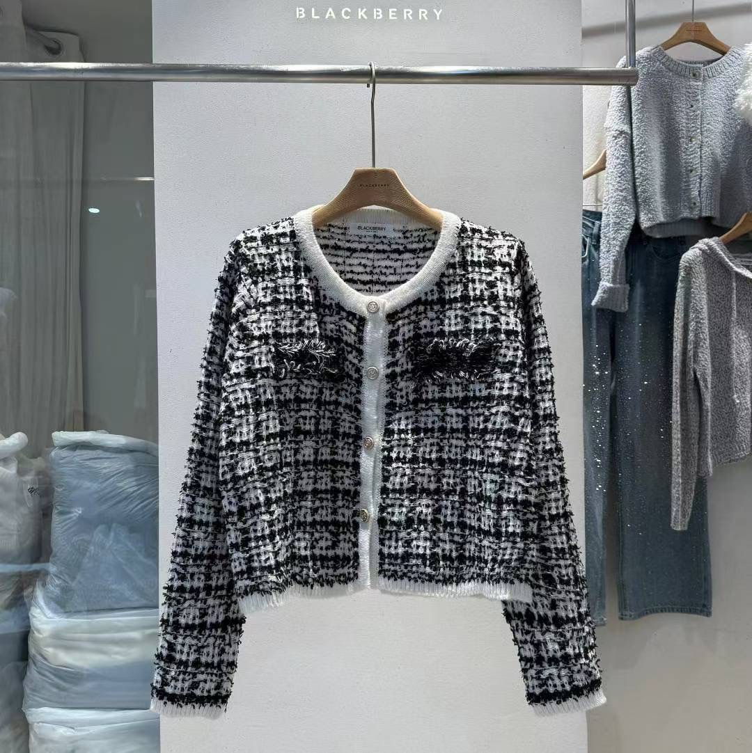 BLACKBERRY韓國代購㊣女士新款時尚職業熱賣25秋冬針織衫口袋BLACKBERRY針織衫圖色2