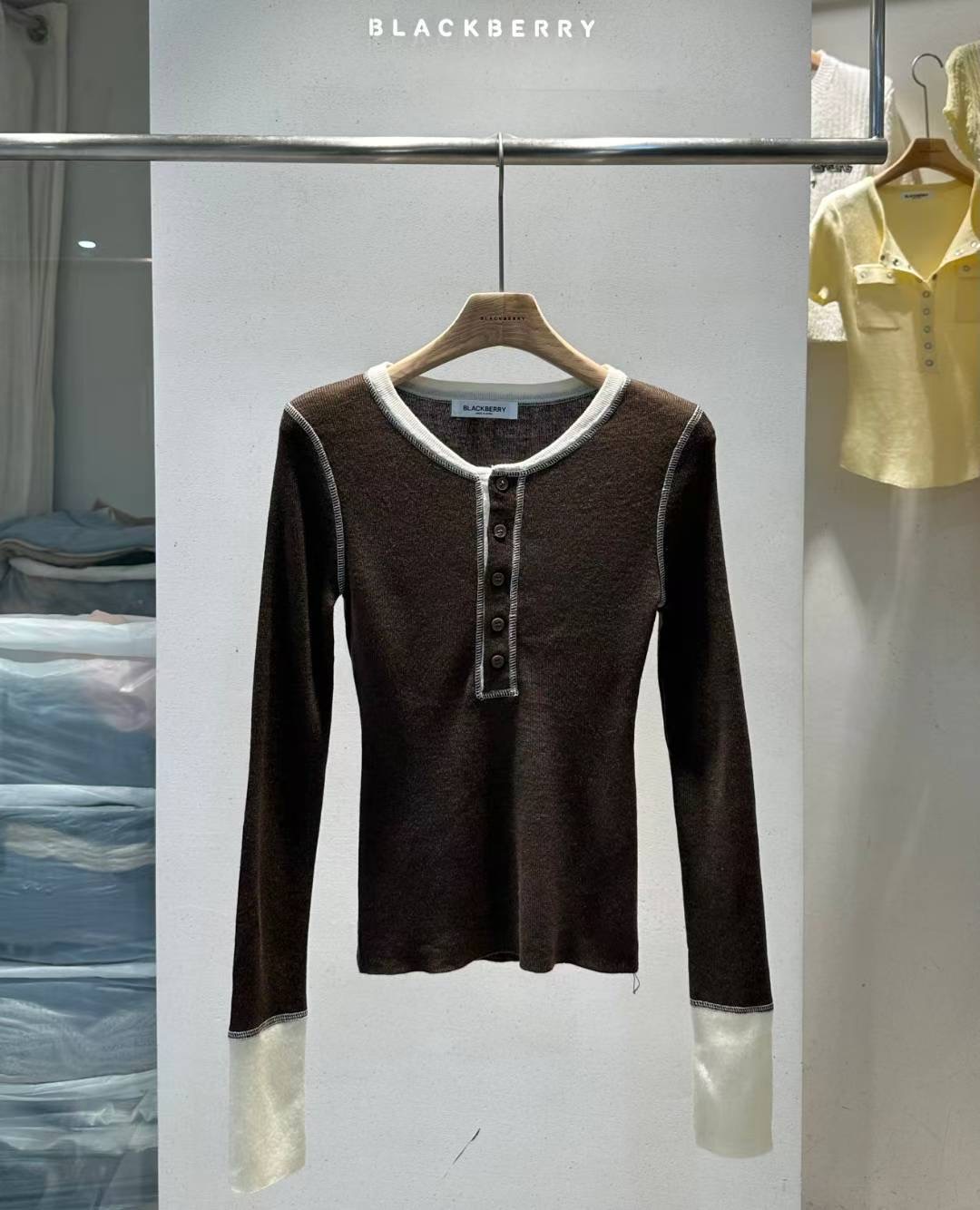 BLACKBERRY韓國直郵㊣女裝新款推薦熱賣時尚25秋冬職業針織衫BLACKBERRY針織衫圖色3