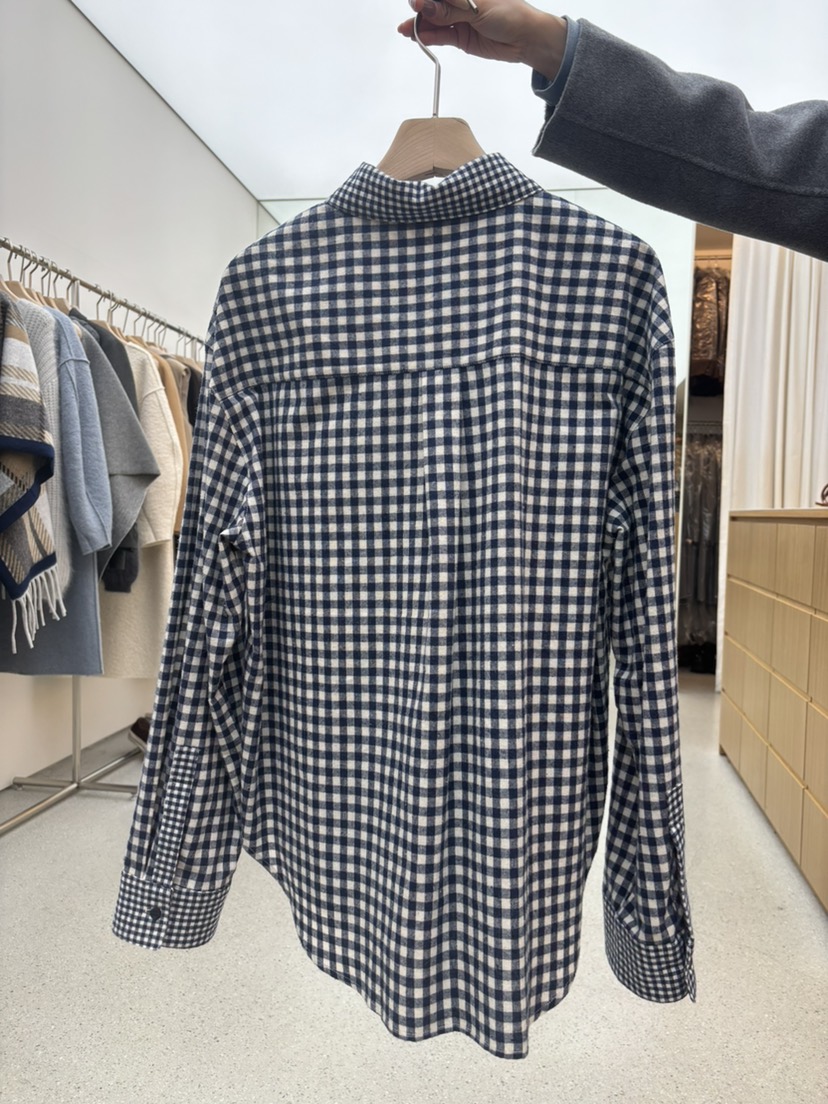 JUJU韓國直郵㊣女裝新款職業推薦時尚25秋冬襯衫蕾絲衫格子JUJU襯衫/蕾絲衫