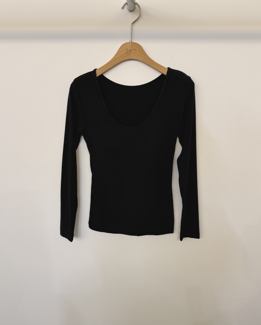 TWENTY FOUR SEVEN24-7韓國直郵㊣女士新款休閑時尚長袖T恤TEWNTY FOUR SEVEN24-7長袖T恤圖色4黑色